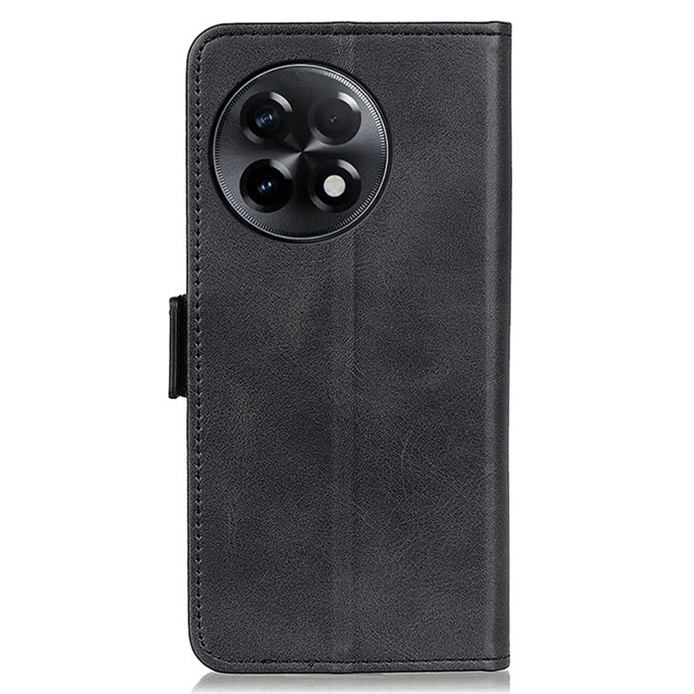 For OnePlus Ace 2 5G / 11R 5G Anti-Dust Cowhide Texture Phone Leather Cover Wallet Stand Phone Case - Black