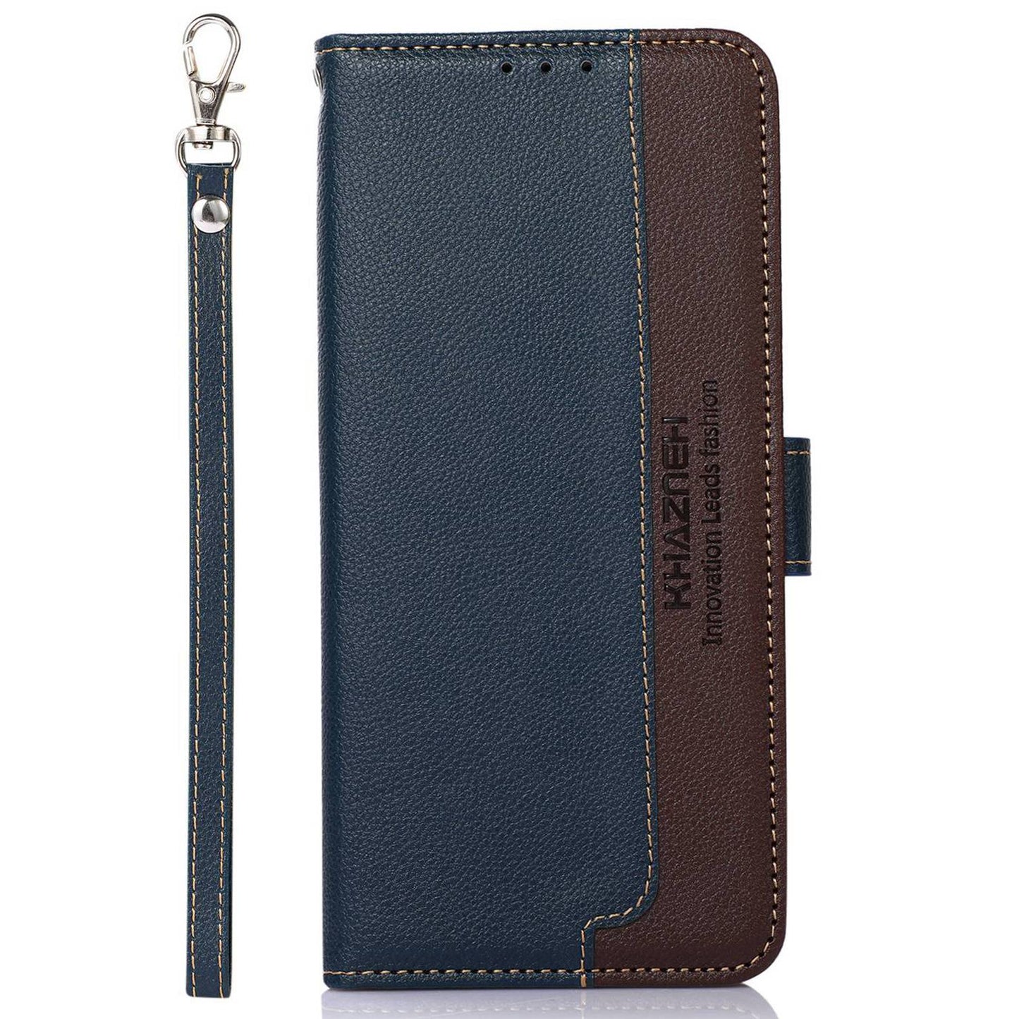 KHAZNEH For OnePlus Ace 2 5G / 11R 5G Stand Wallet Case RFID Blocking PU Leather Litchi Texture Cover - Blue