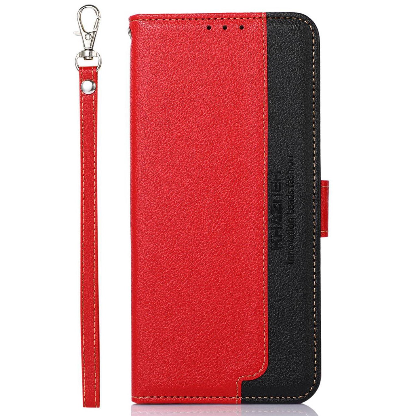 KHAZNEH For OnePlus Ace 2 5G / 11R 5G Stand Wallet Case RFID Blocking PU Leather Litchi Texture Cover - Red