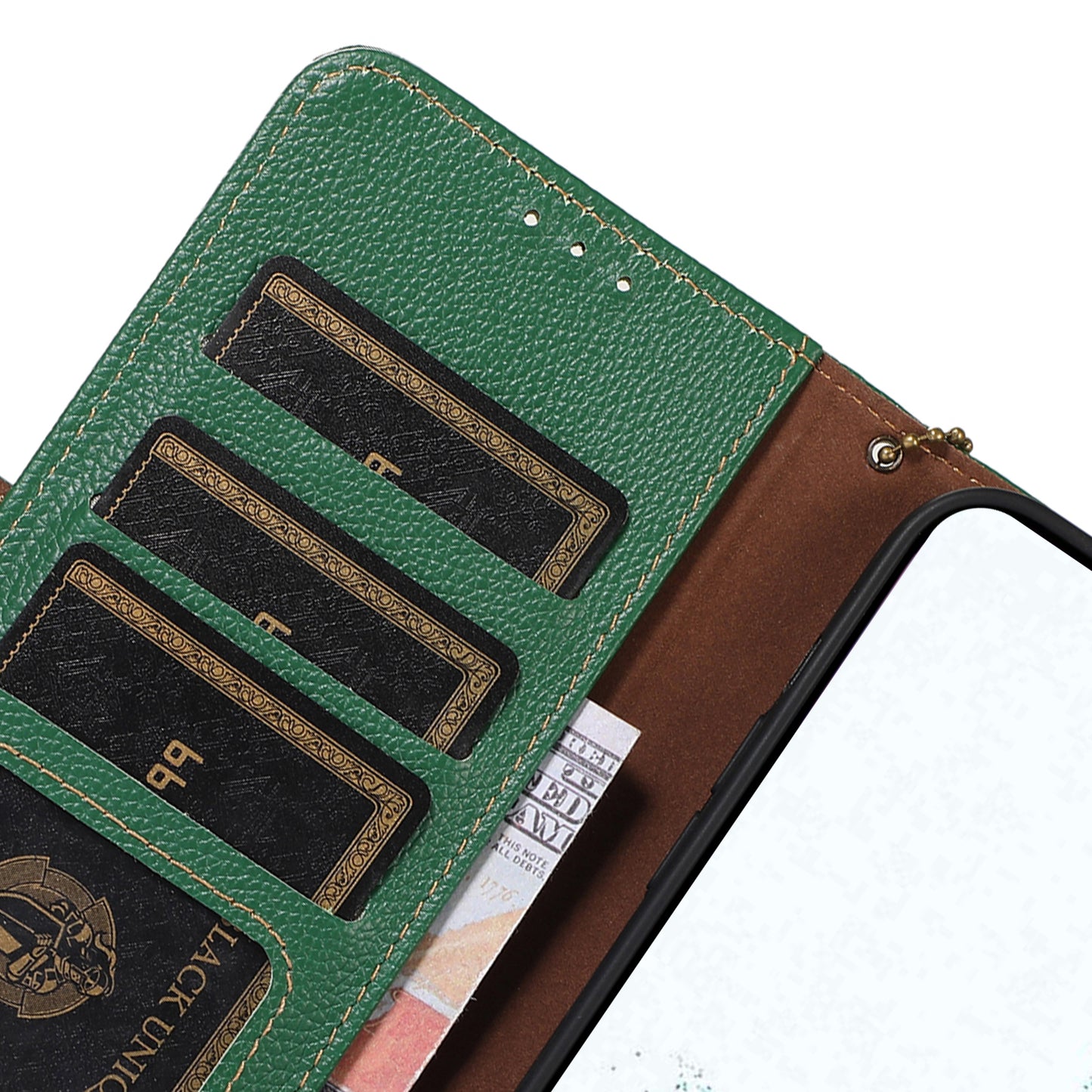 For OnePlus Ace 2 5G / 11R 5G Shockproof Genuine Leather Phone Cover Magnetic RFID Blocking Wallet Stand Case - Green