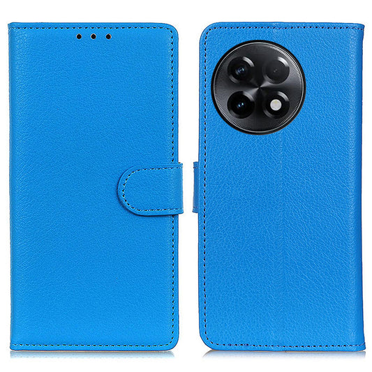 For OnePlus Ace 2 5G / 11R 5G Wallet Phone Cover Stand Classic Litchi Texture Leather Flip Phone Case - Blue