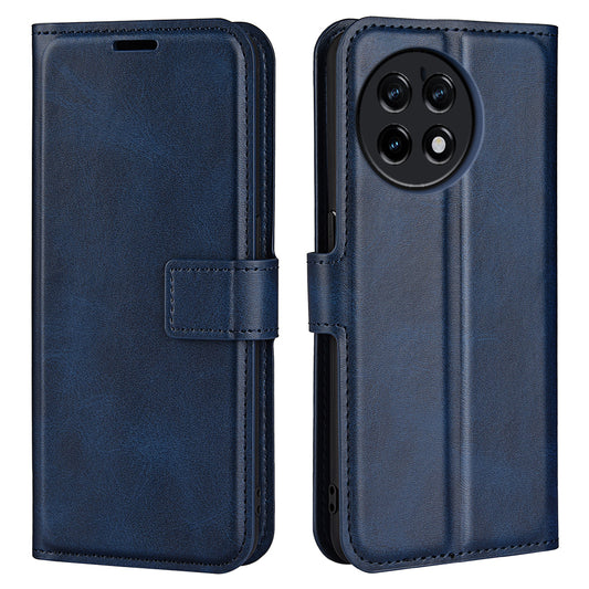 For OnePlus Ace 2 5G / 11R 5G Calf Texture Stand Wallet Case Square Magnetic Clasp Phone Cover - Blue
