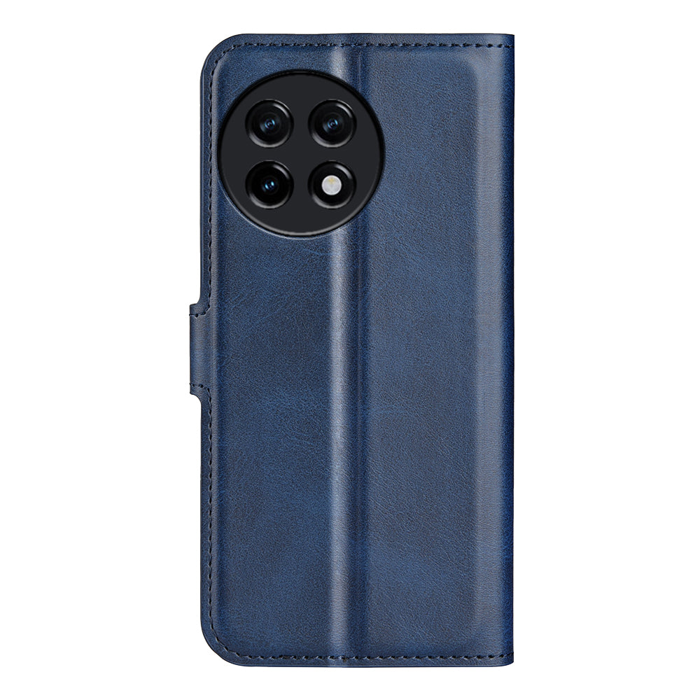 For OnePlus Ace 2 5G / 11R 5G Calf Texture Stand Wallet Case Square Magnetic Clasp Phone Cover - Blue