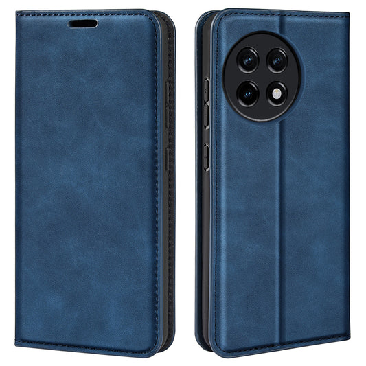 For OnePlus Ace 2 5G / 11R 5G Skin-touch Stand Wallet Case PU Leather Flip Phone Cover - Blue
