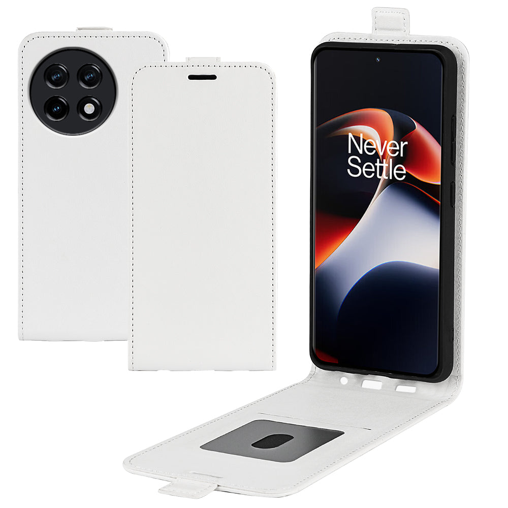Vertical Flip Cover for OnePlus Ace 2 5G / 11R 5G , Crazy Horse Texture Leather Card Slot Case - White