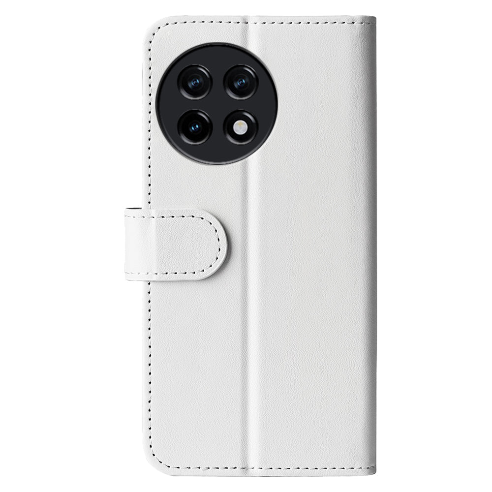 For OnePlus Ace 2 5G / 11R 5G Shockproof Crazy Horse Texture Case Leather Wallet Stand Flip Cover - White