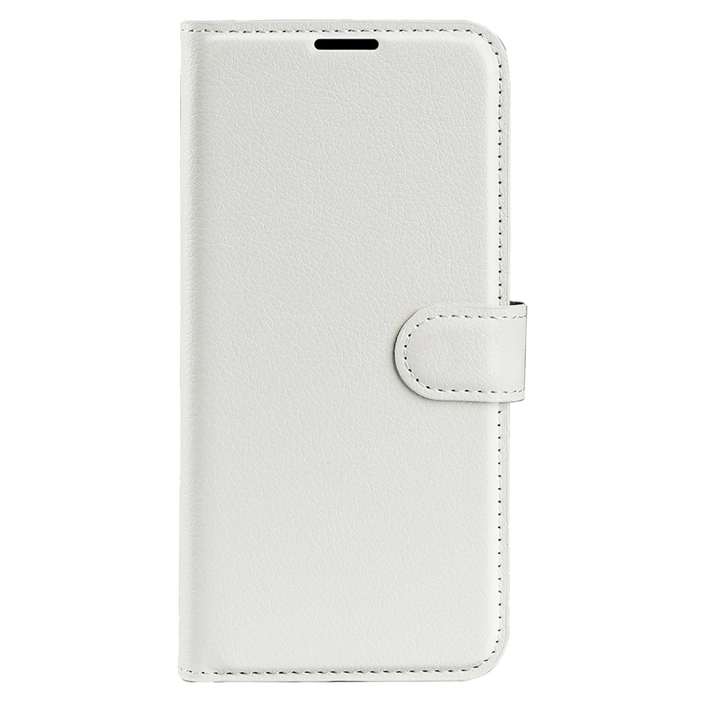 Shockproof Phone Case for OnePlus Ace 2 5G / 11R 5G Litchi Texture Wallet Phone Cover with Stand - White