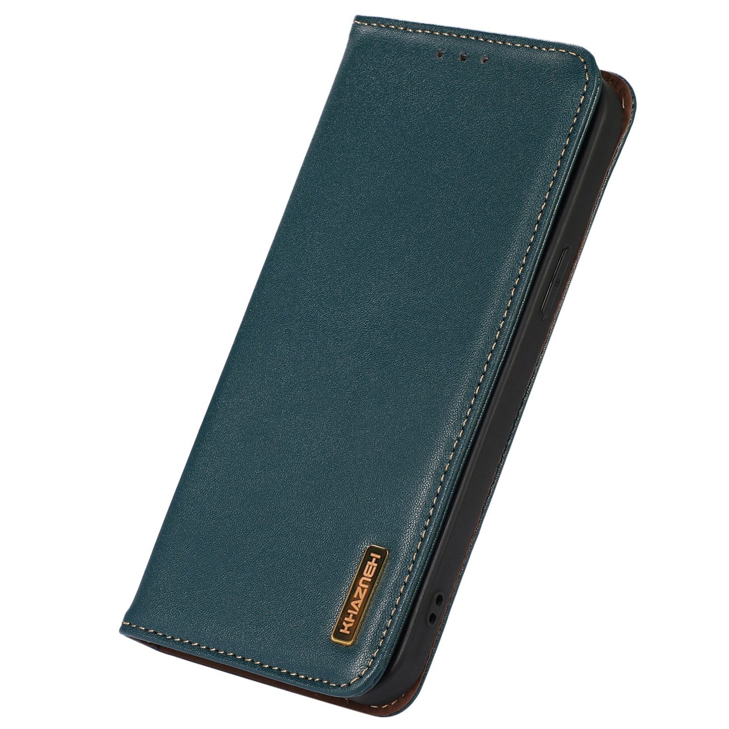 KHAZNEH for OnePlus Ace 2 5G / 11R 5G Phone Case Wallet Stand RFID Blocking Genuine Cowhide Leather Phone Cover - Green