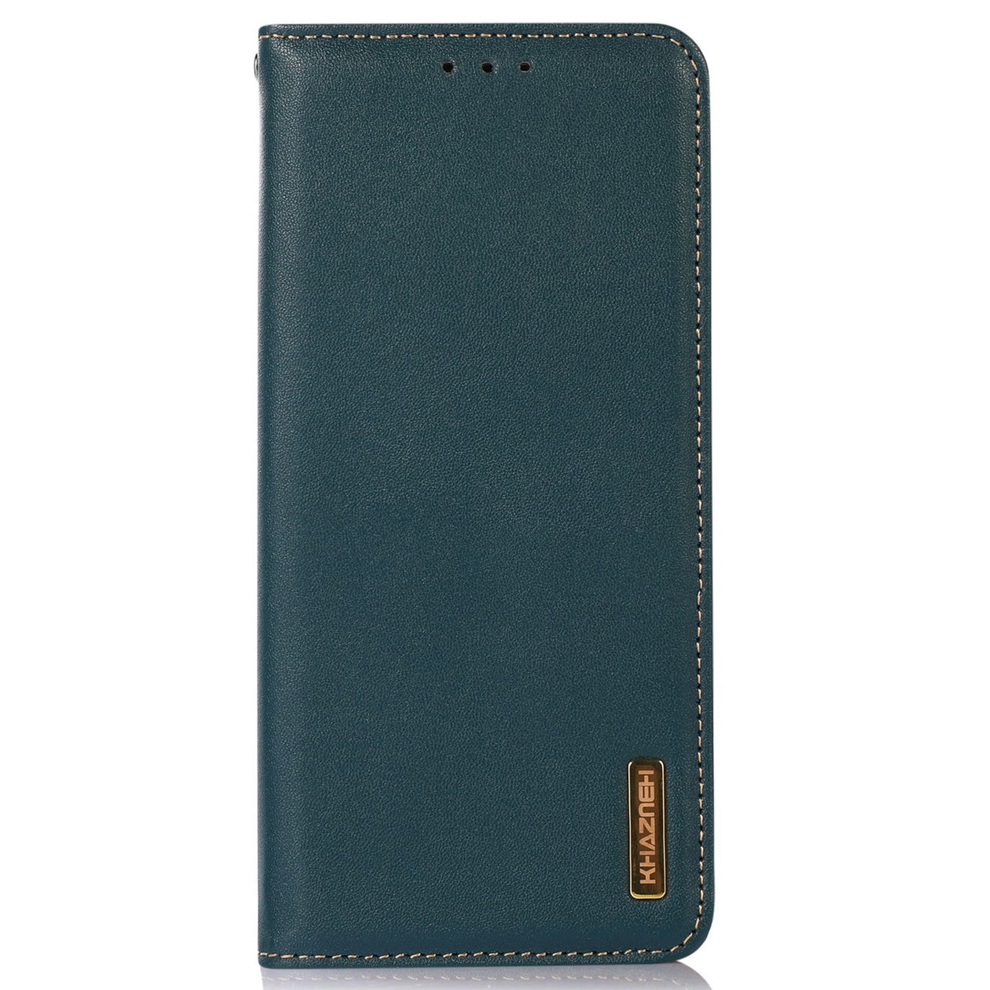 KHAZNEH for OnePlus Ace 2 5G / 11R 5G Phone Case Wallet Stand RFID Blocking Genuine Cowhide Leather Phone Cover - Green