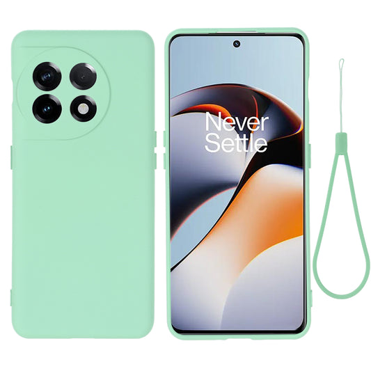 For OnePlus 11 5G Liquid Silicone Phone Case Camera Protection Anti-Scratch Cover - Green