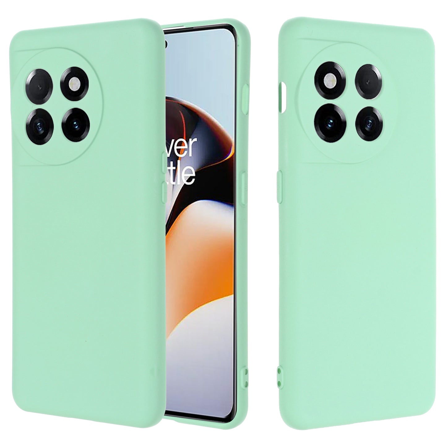 For OnePlus 11 5G Liquid Silicone Phone Case Camera Protection Anti-Scratch Cover - Green