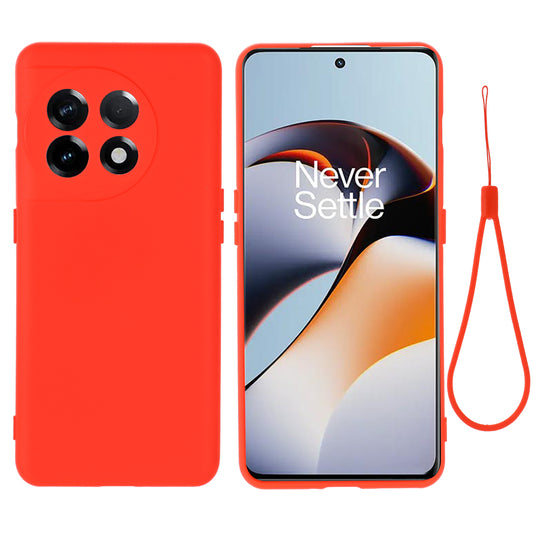 For OnePlus 11 5G Liquid Silicone Phone Case Camera Protection Anti-Scratch Cover - Red