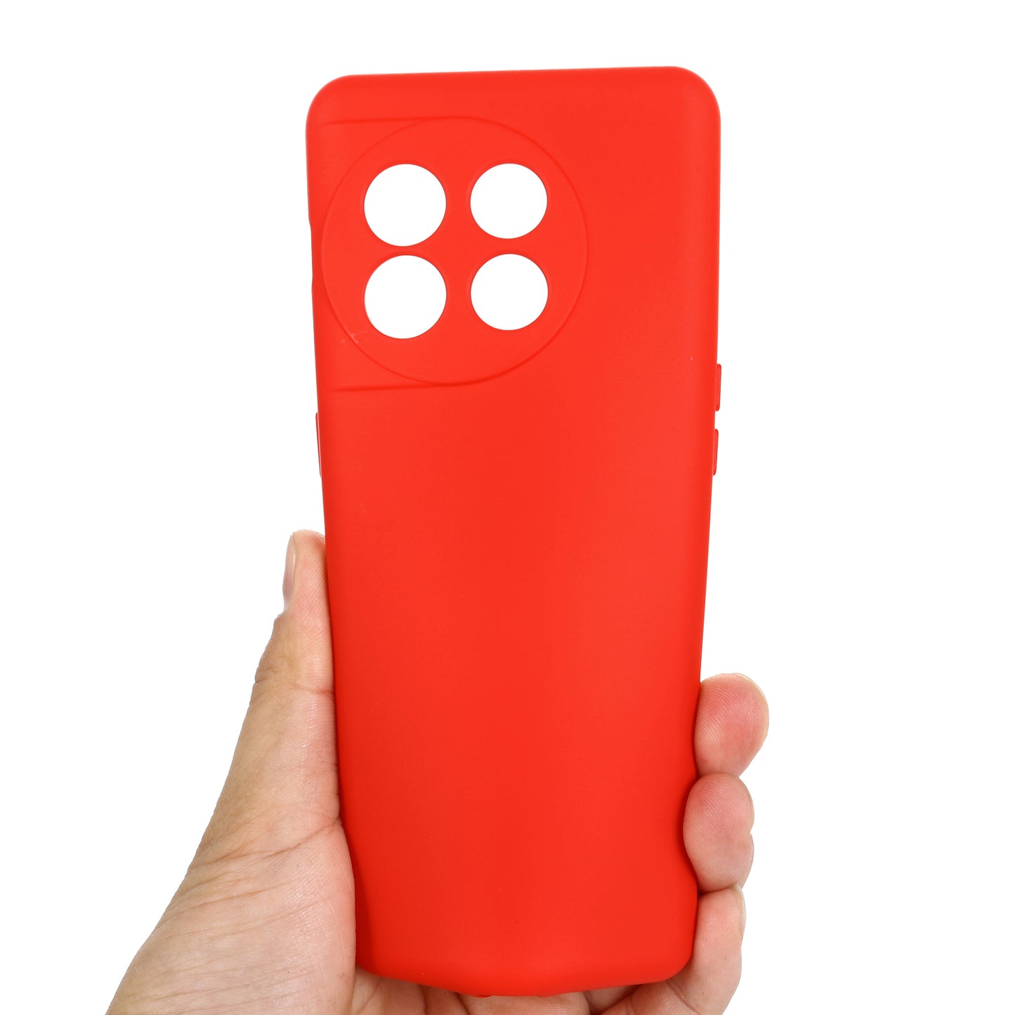 For OnePlus 11 5G Liquid Silicone Phone Case Camera Protection Anti-Scratch Cover - Red