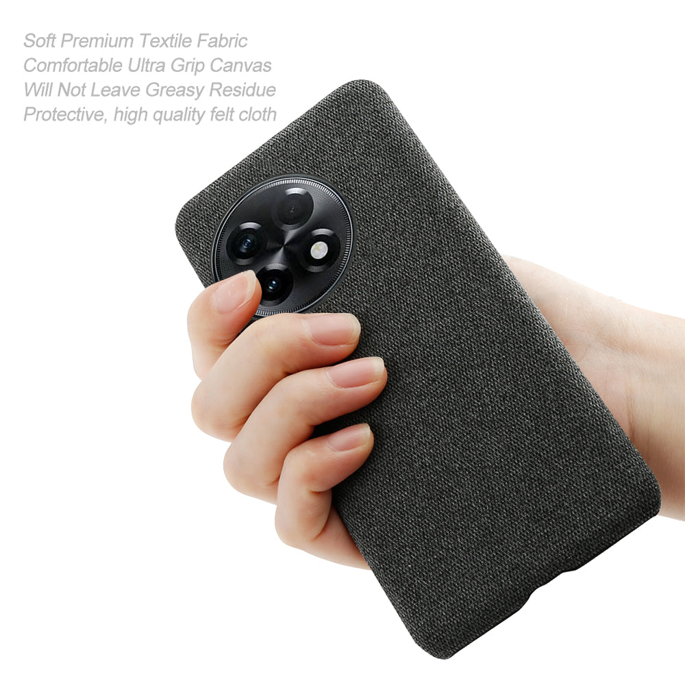 Cloth Texture Smartphone Cover for OnePlus 11R 5G / Ace 2 5G , Solid Color Hard PC+Cloth Anti-scratch Case - Red