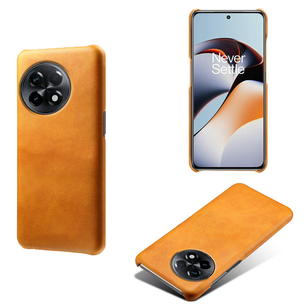 For OnePlus 11R 5G / Ace 2 5G Anti-scratch PU Leather+PC Mobile Phone Case Calf Texture Cell Phone Cover - Orange