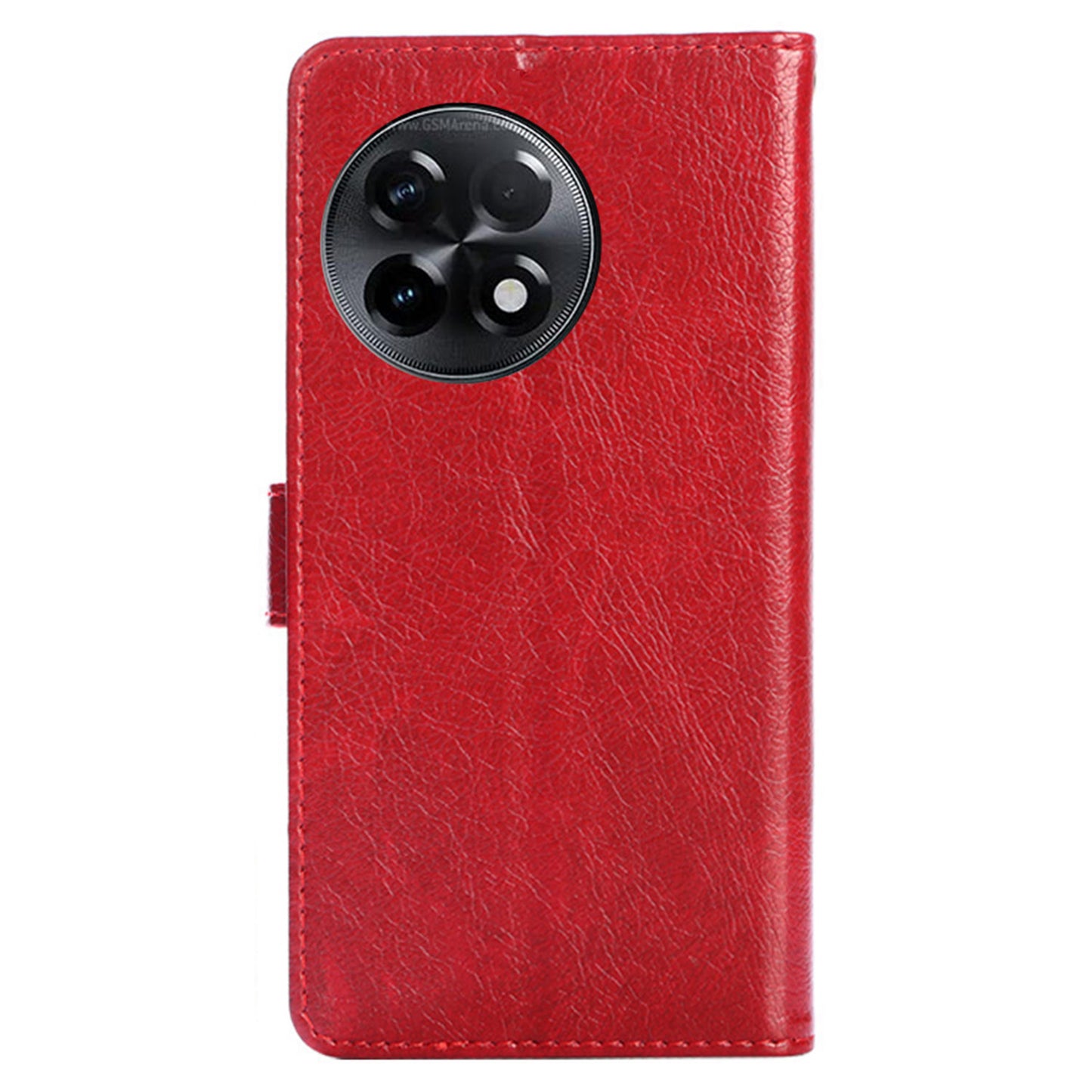 For OnePlus Ace 2 5G / 11R 5G Phone Wallet Case Zipper Pocket Leather Stand Phone Cover with Strap - Red