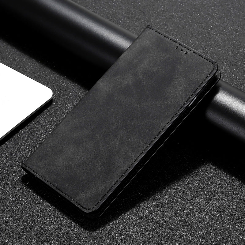 For OnePlus 11R 5G / Ace 2 5G Flip Case Card Holder PU Leather Skin-touch Phone Stand Cover - Black