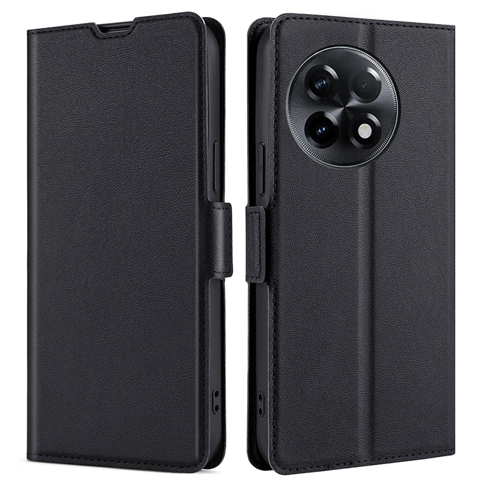 For OnePlus Ace 2 5G / 11R 5G Flip Folio Leather Cell Phone Cover Card Slots Stand Phone Case - Black