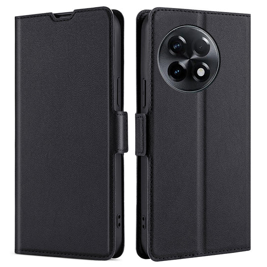 For OnePlus Ace 2 5G / 11R 5G Flip Folio Leather Cell Phone Cover Card Slots Stand Phone Case - Black