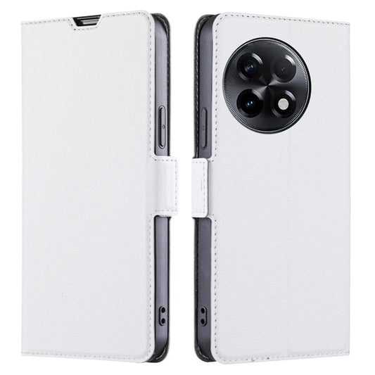 For OnePlus Ace 2 5G / 11R 5G Flip Folio Leather Cell Phone Cover Card Slots Stand Phone Case - White
