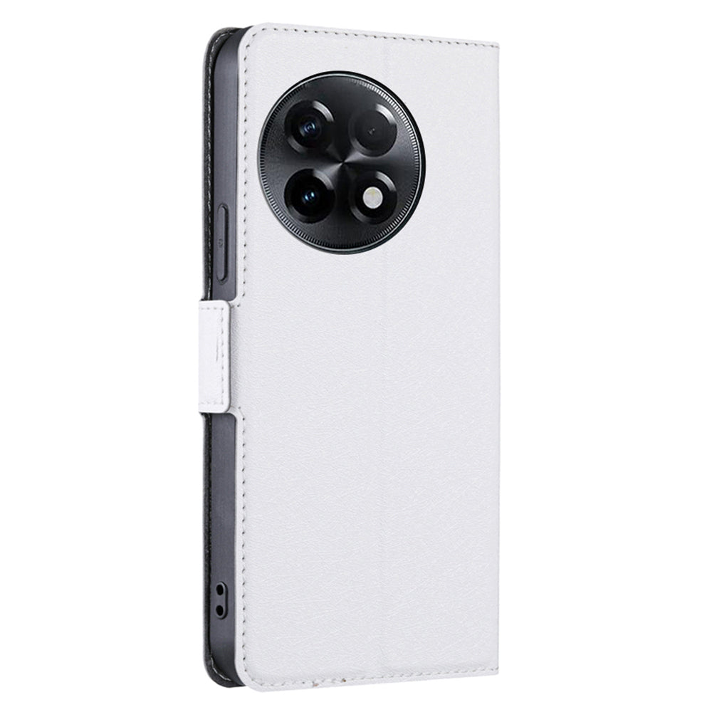 For OnePlus Ace 2 5G / 11R 5G Flip Folio Leather Cell Phone Cover Card Slots Stand Phone Case - White