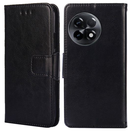 For OnePlus Ace 2 5G / 11R 5G PU Leather Wallet Phone Case Anti-drop Stand Protective Cover - Black