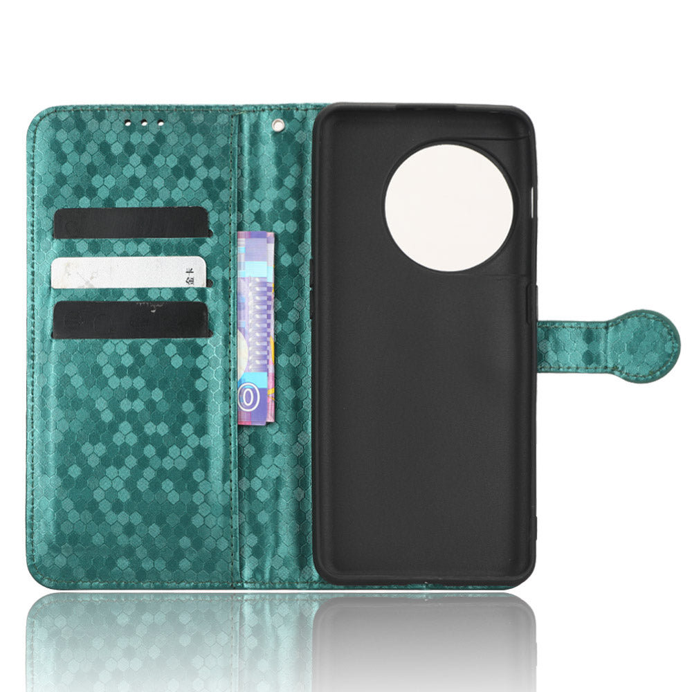For OnePlus Ace 2 5G  /  OnePlus 11R 5G PU Leather Phone Cover Stand Wallet with Dot Pattern Imprinting - Green