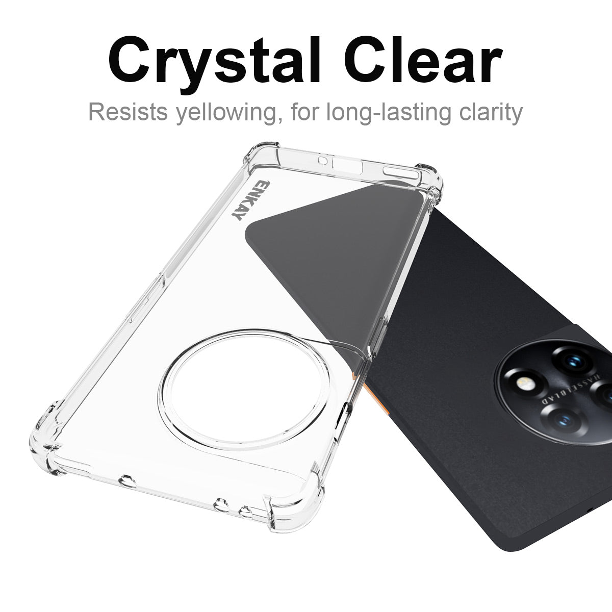 ENKAY HAT PRINCE For OnePlus 11R 5G / Ace 2 5G Clear Phone Case Anti-slip Strip Edge Clear Phone TPU Back Cover