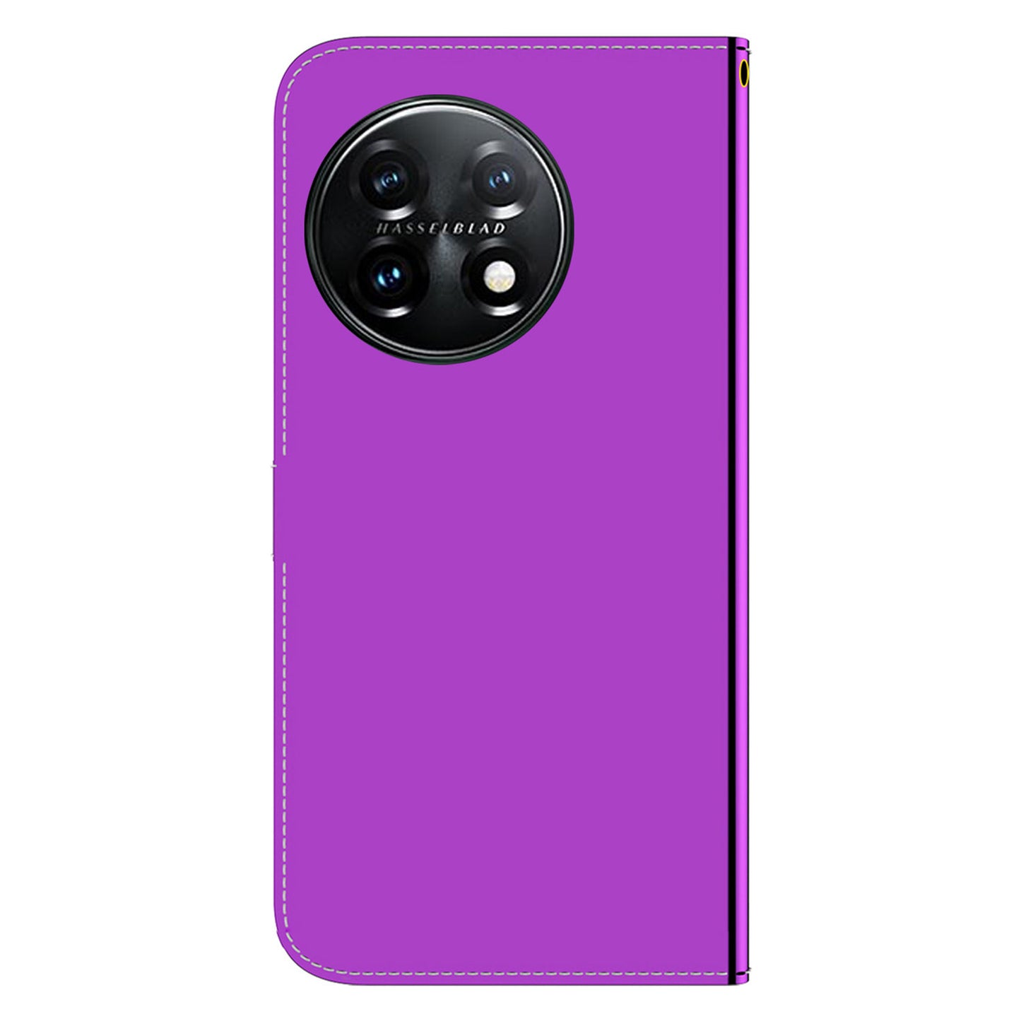 For OnePlus 11 5G Mirror-like Surface Phone Case Stand Wallet PU Leather Shockproof Cell Phone Cover - Purple