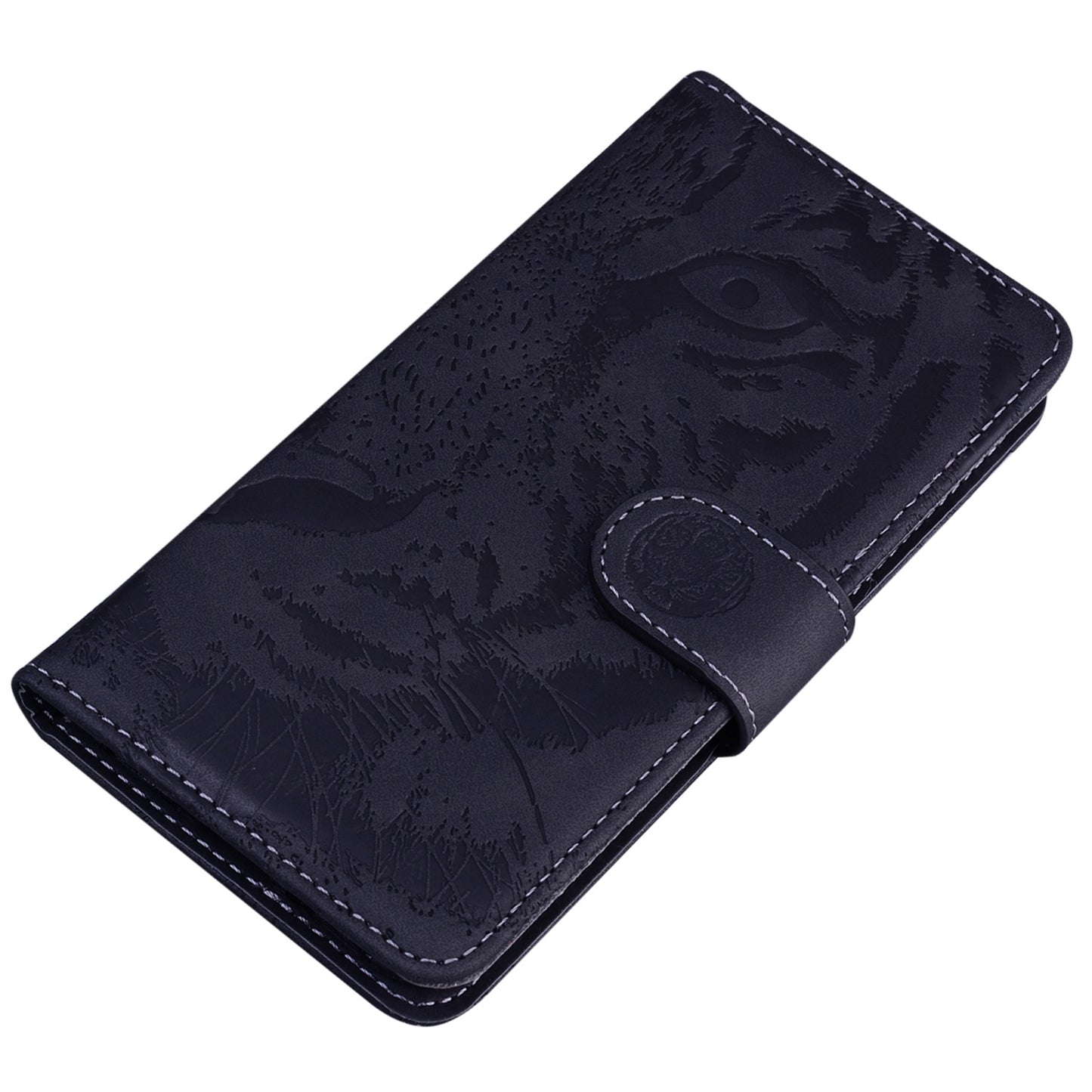 For OnePlus 11 5G Tiger Imprinted Cell Phone Cover PU Leather Wallet Stand Protective Phone Case - Black