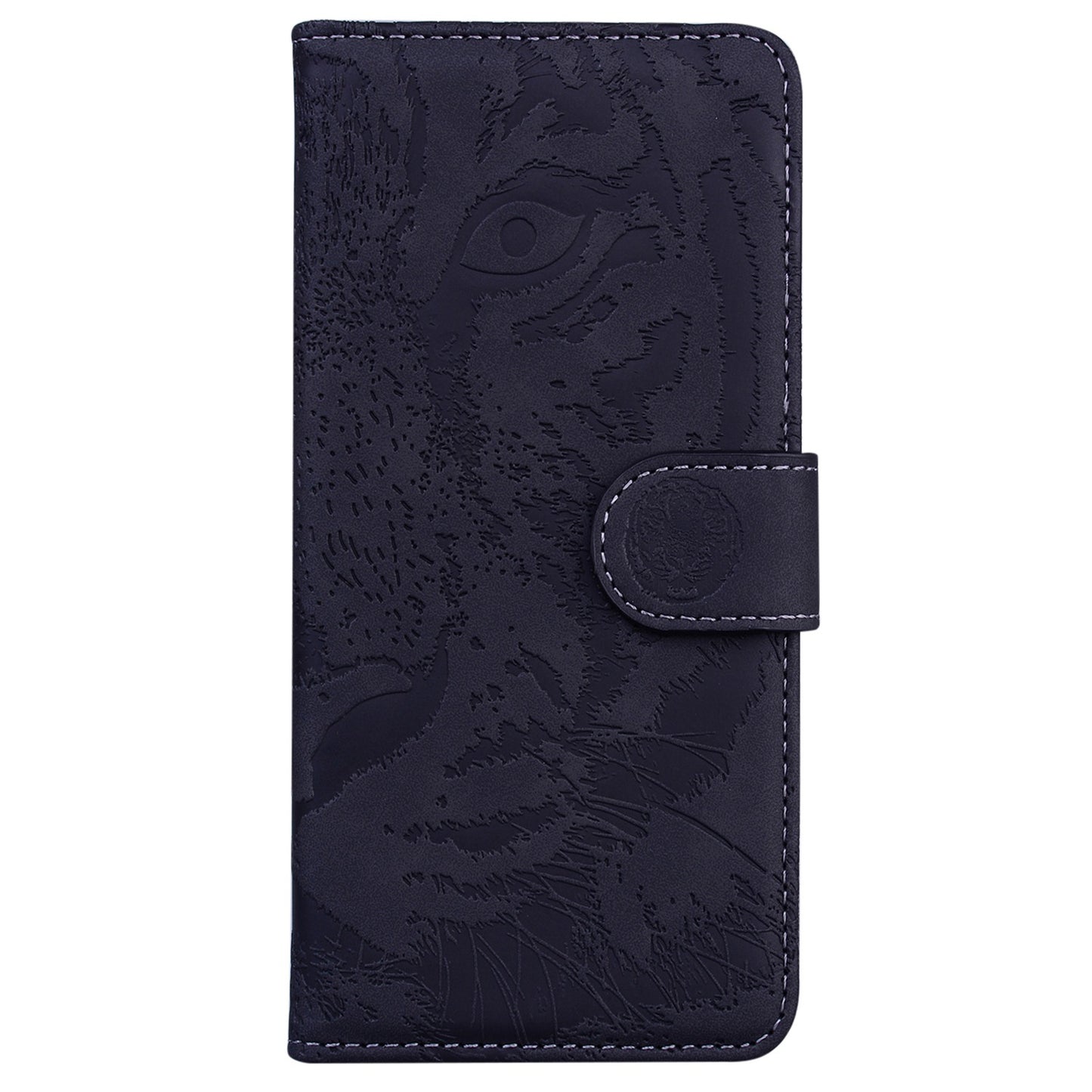 For OnePlus 11 5G Tiger Imprinted Cell Phone Cover PU Leather Wallet Stand Protective Phone Case - Black