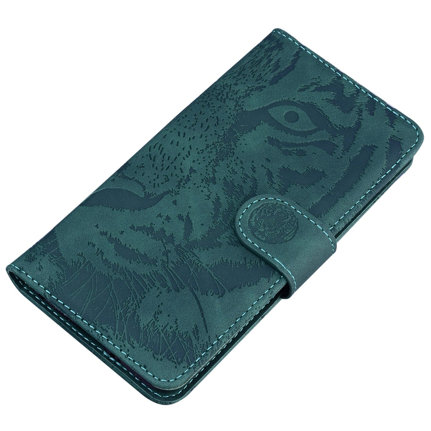 For OnePlus 11 5G Tiger Imprinted Cell Phone Cover PU Leather Wallet Stand Protective Phone Case - Green