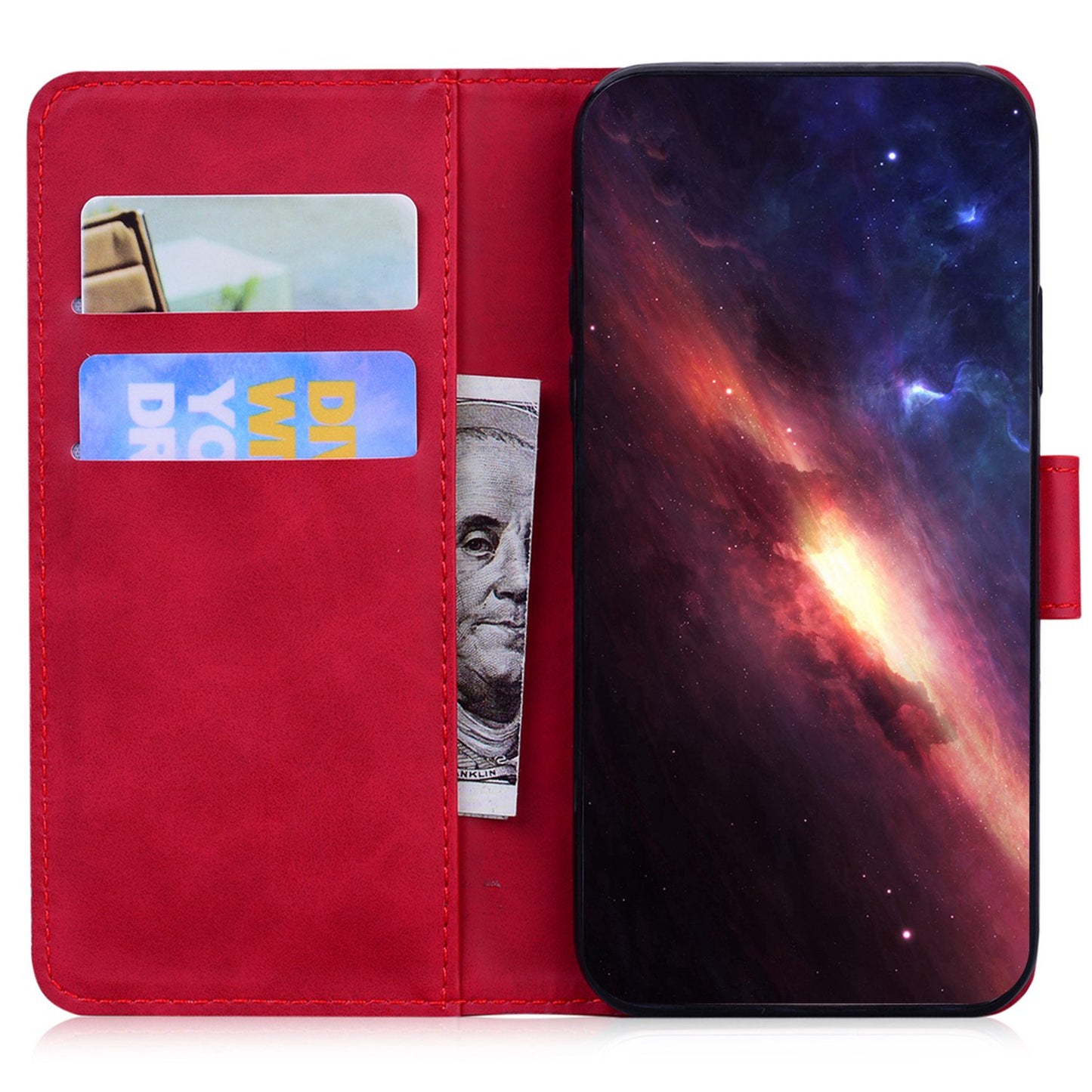 For OnePlus 11 5G Tiger Imprinted Cell Phone Cover PU Leather Wallet Stand Protective Phone Case - Red