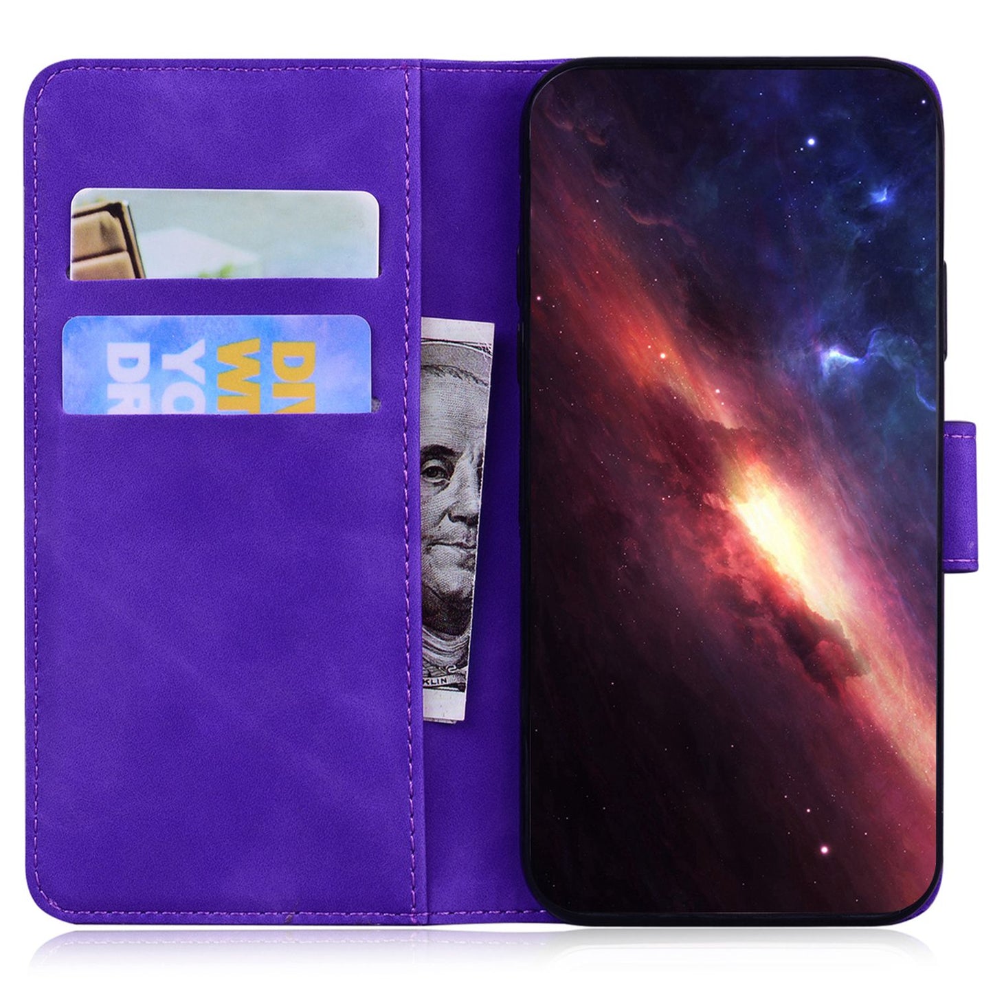 For OnePlus 11 5G Tiger Imprinted Cell Phone Cover PU Leather Wallet Stand Protective Phone Case - Purple