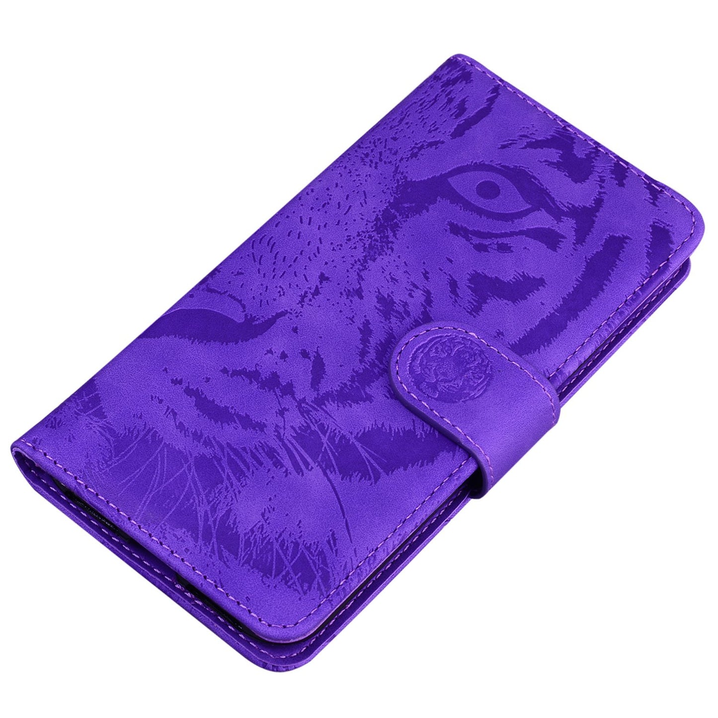 For OnePlus 11 5G Tiger Imprinted Cell Phone Cover PU Leather Wallet Stand Protective Phone Case - Purple