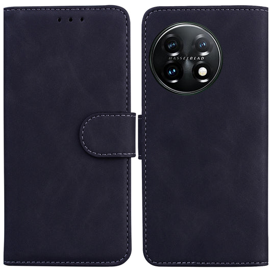 For OnePlus 11 5G Full Protection Phone Case PU Leather Smartphone Cover with Wallet Stand - Black