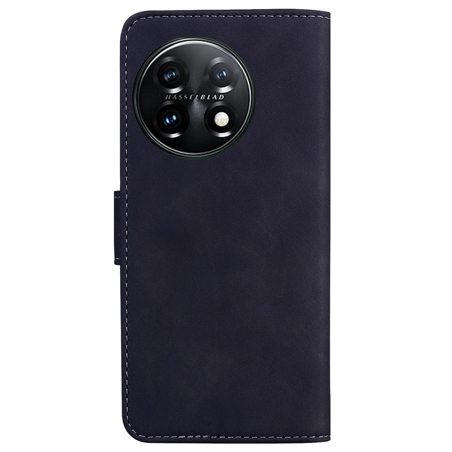 For OnePlus 11 5G Full Protection Phone Case PU Leather Smartphone Cover with Wallet Stand - Black