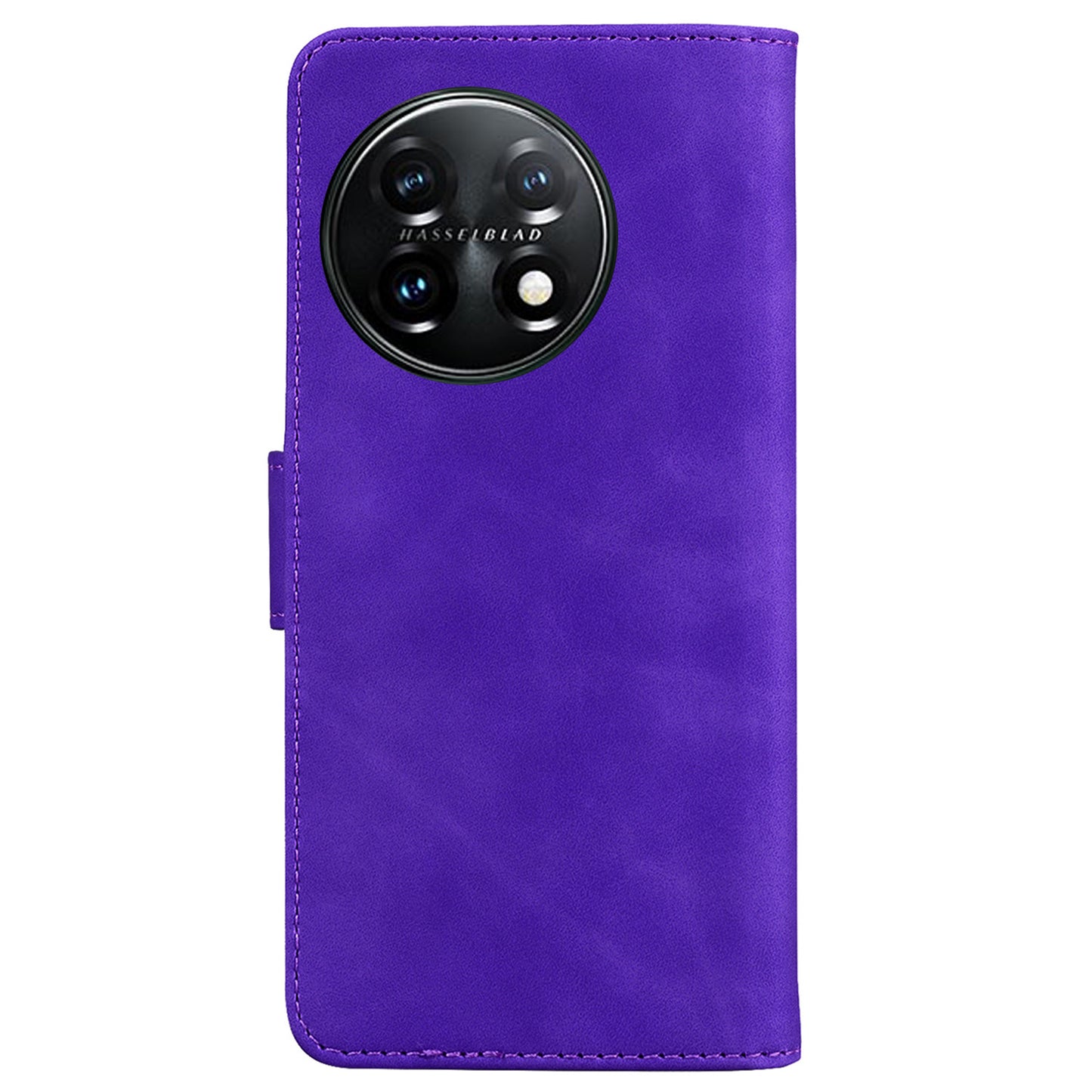For OnePlus 11 5G Full Protection Phone Case PU Leather Smartphone Cover with Wallet Stand - Purple