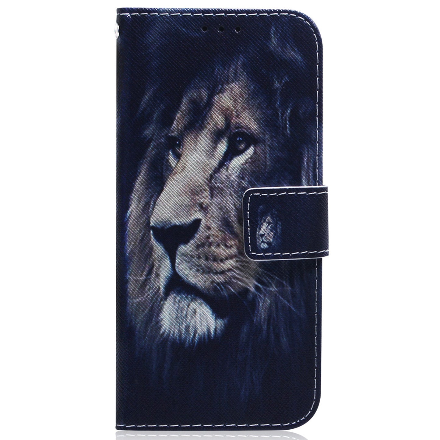 For OnePlus 11 5G Anti-fall PU Leather Phone Case Pattern Printing Stand Flip Wallet Cover with Strap - Lion