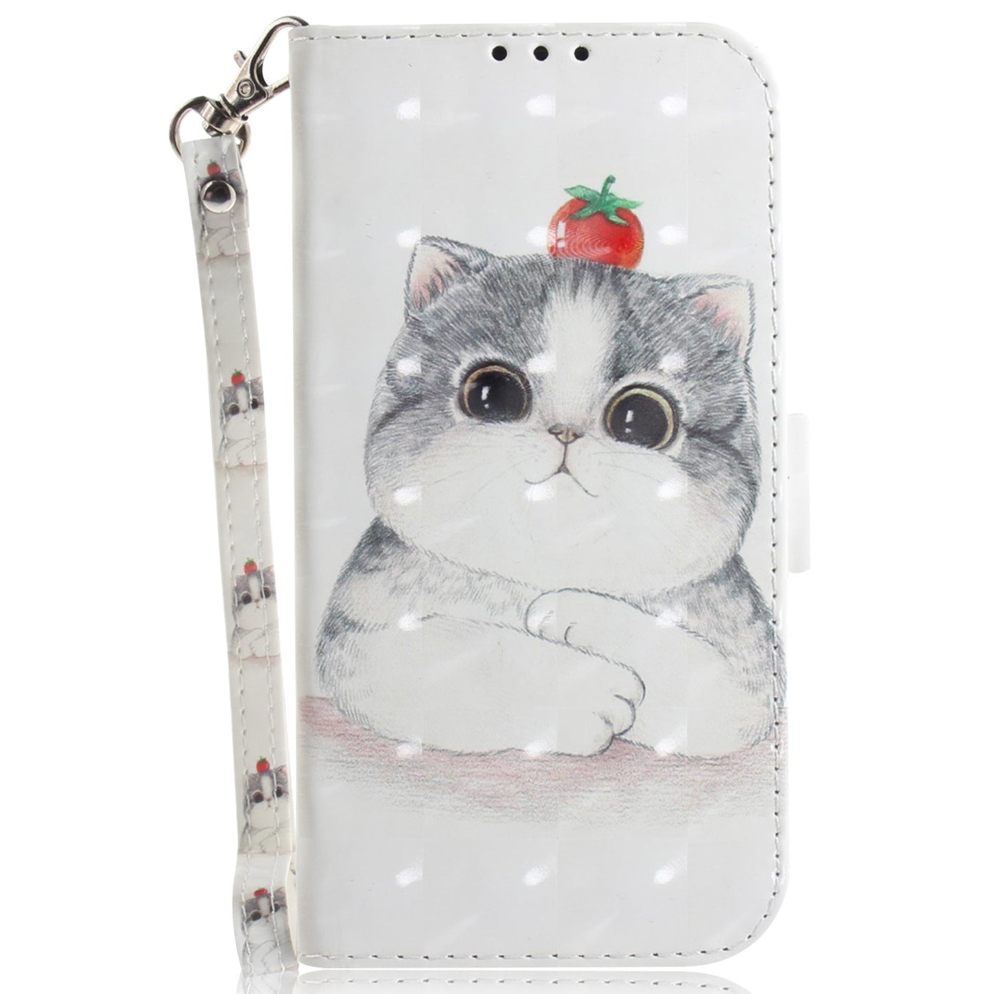 Anti-drop Cell Phone Cover for OnePlus 11 5G Pattern Printing Leather Wallet Phone Stand Case with Strap -  Cute Cat