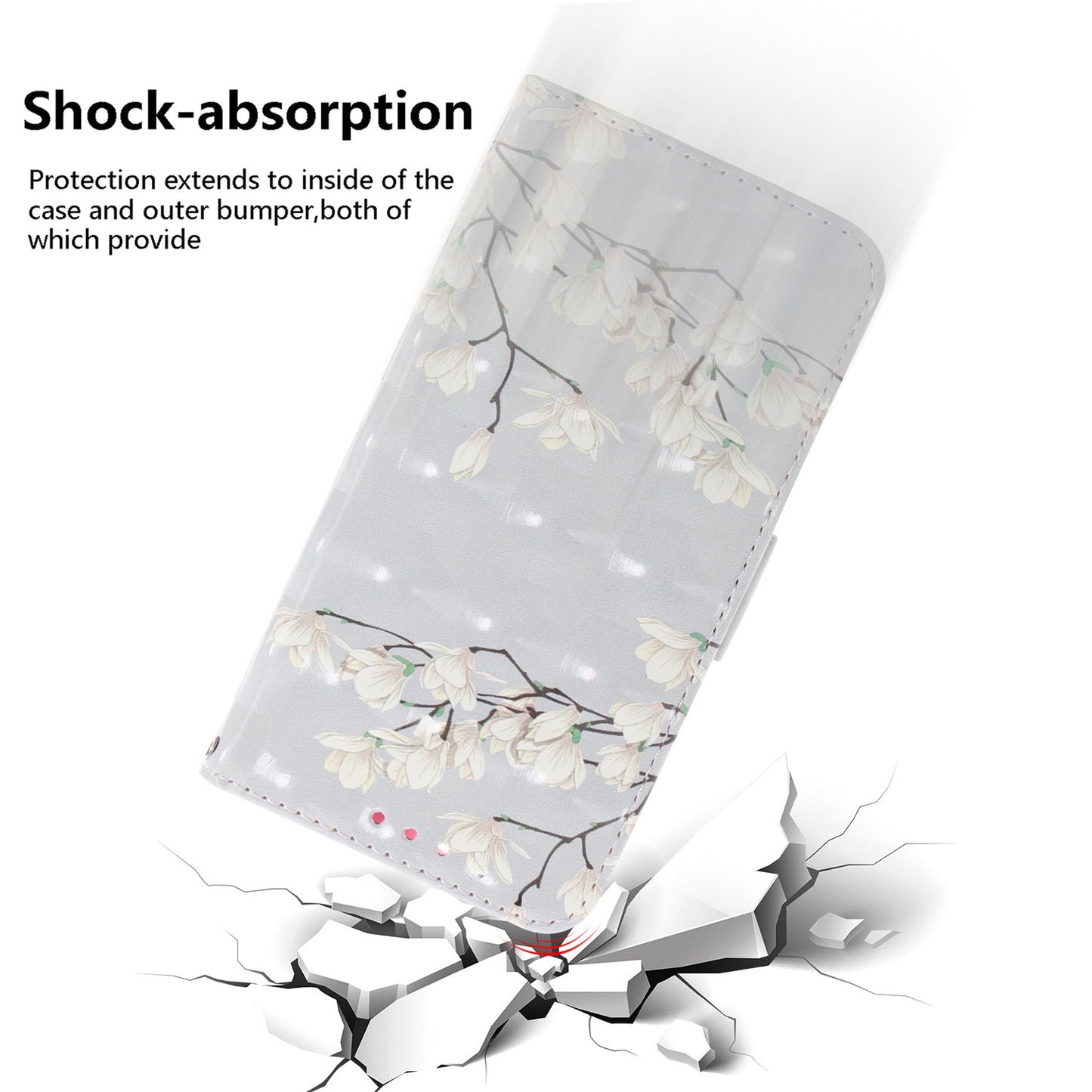 Anti-drop Cell Phone Cover for OnePlus 11 5G Pattern Printing Leather Wallet Phone Stand Case with Strap - Magnolia