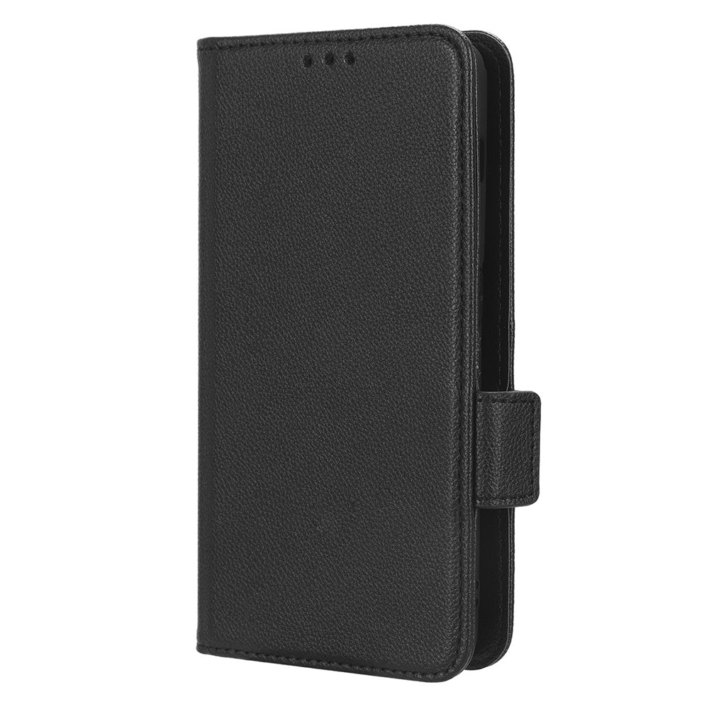 For OnePlus Ace 2 5G / 11R 5G Phone Case Folding Stand Litchi Texture Leather Wallet Phone Cover - Black