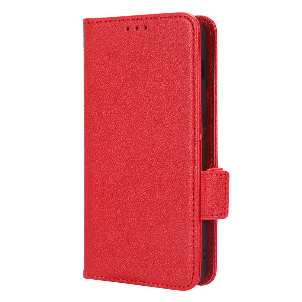 For OnePlus Ace 2 5G / 11R 5G Phone Case Folding Stand Litchi Texture Leather Wallet Phone Cover - Red