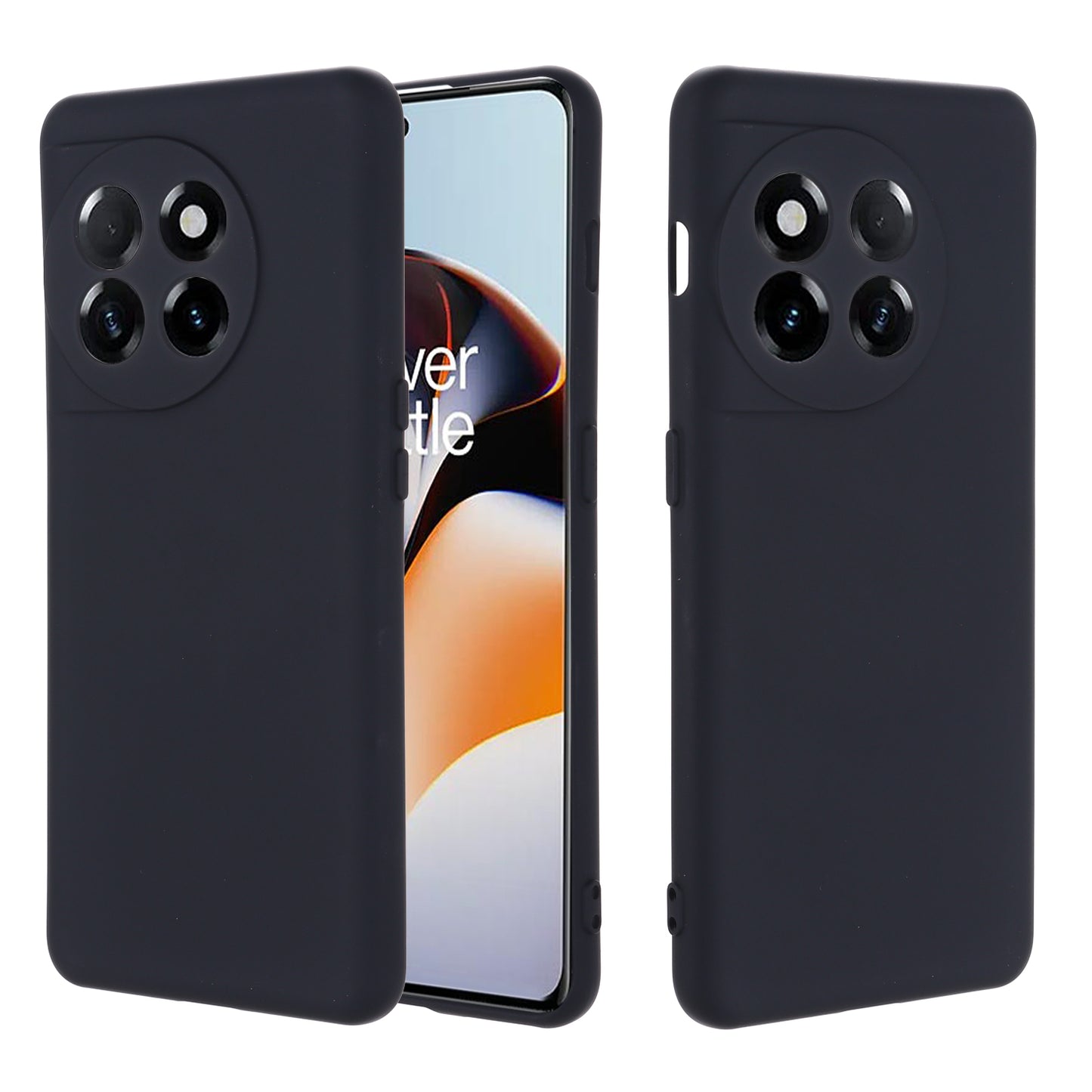 For OnePlus Ace 2 5G / 11R 5G Liquid Silicone Phone Case Anti-Scratch Slim Cover - Black