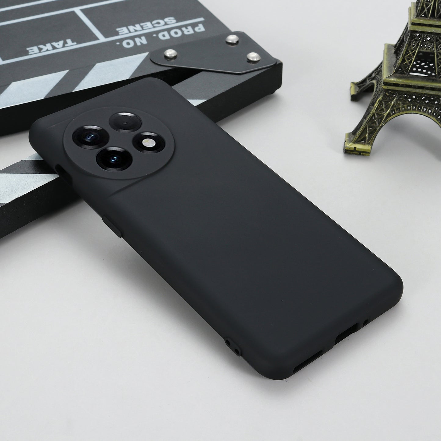 For OnePlus Ace 2 5G / 11R 5G Liquid Silicone Phone Case Anti-Scratch Slim Cover - Black