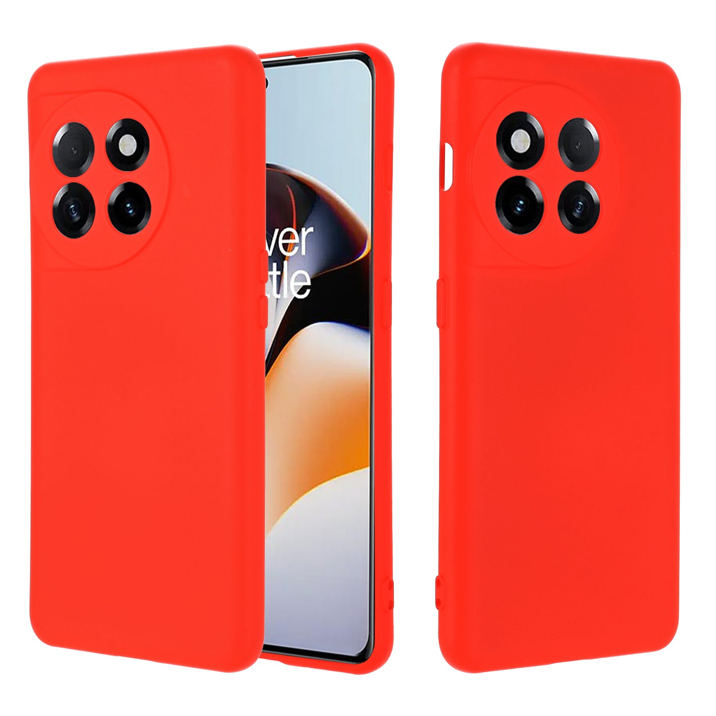 For OnePlus Ace 2 5G / 11R 5G Liquid Silicone Phone Case Anti-Scratch Slim Cover - Red