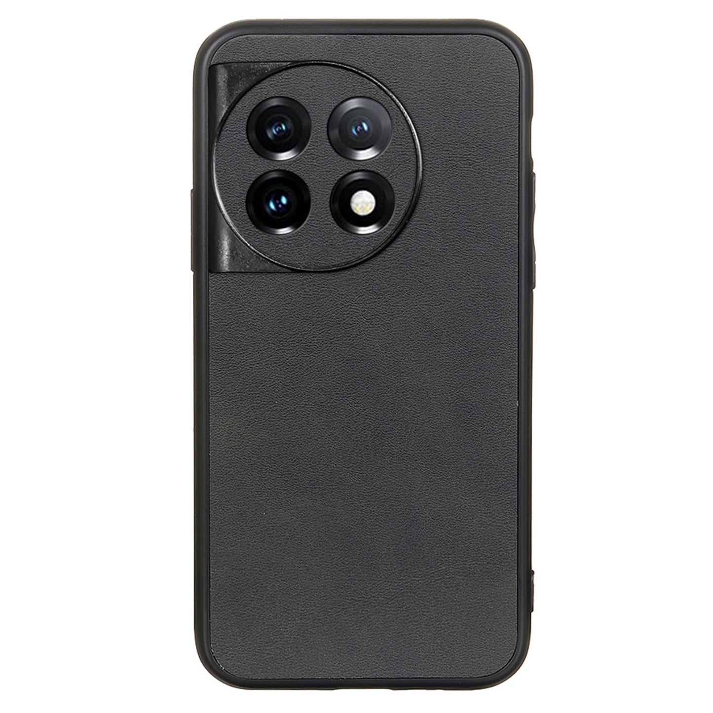For OnePlus Ace 2 5G / 11R 5G Cell Phone Case PC+TPU+PU Leather Cowhide Texture Back Cover - Black