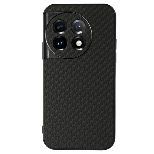 For OnePlus Ace 2 5G / 11R 5G PU Leather Coated TPU Drop-proof Cover Carbon Fiber Texture Phone Case - Black