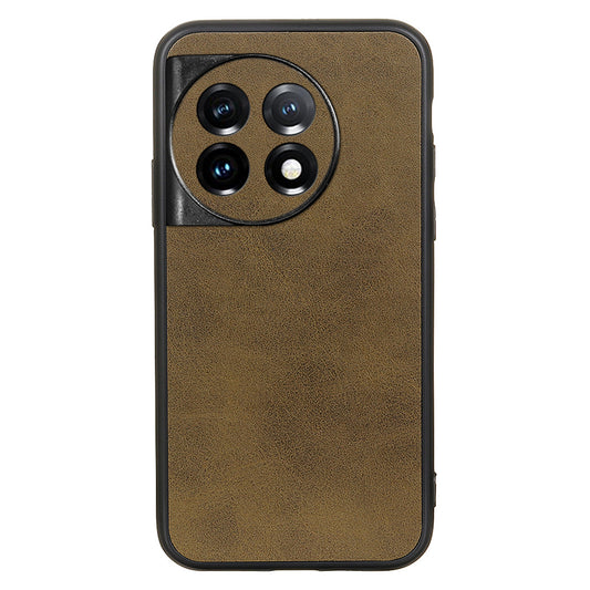 For OnePlus 11 5G PC+TPU+PU Leather Phone Case Cowhide Texture Anti-Scratch Back Cover - Green
