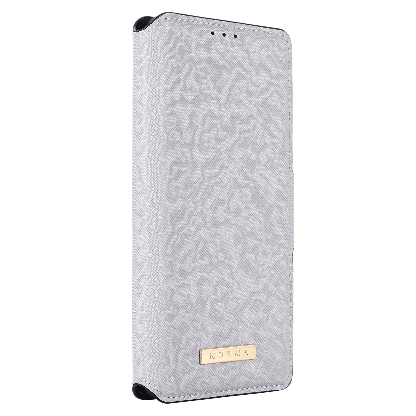 MUXMA MX115 Cross Texture Phone Case for OnePlus 11R 5G / Ace 2 5G , PU Leather Stand Wallet Flip Cover - White
